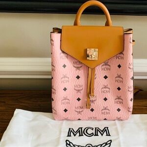 MCM Pink and Tan Women's Backpack. Great for summer spring!!!